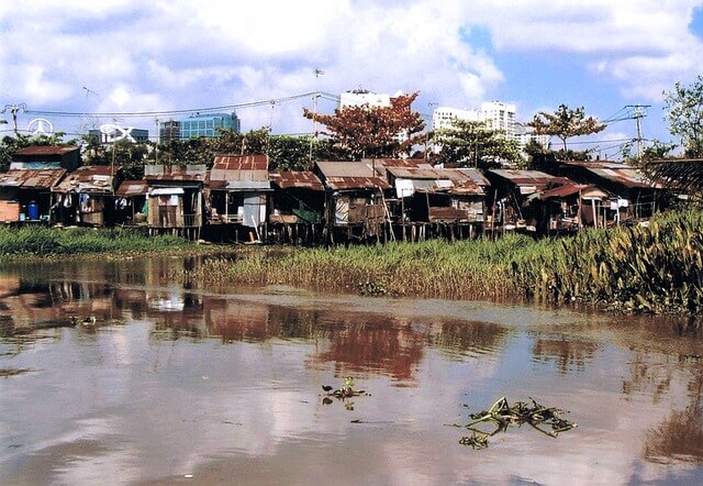 SDG 1 No Poverty - Saigon slums representation